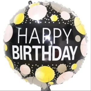 Black Happy Birthday Balloon