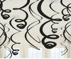Black Hanging Curly Stripes
