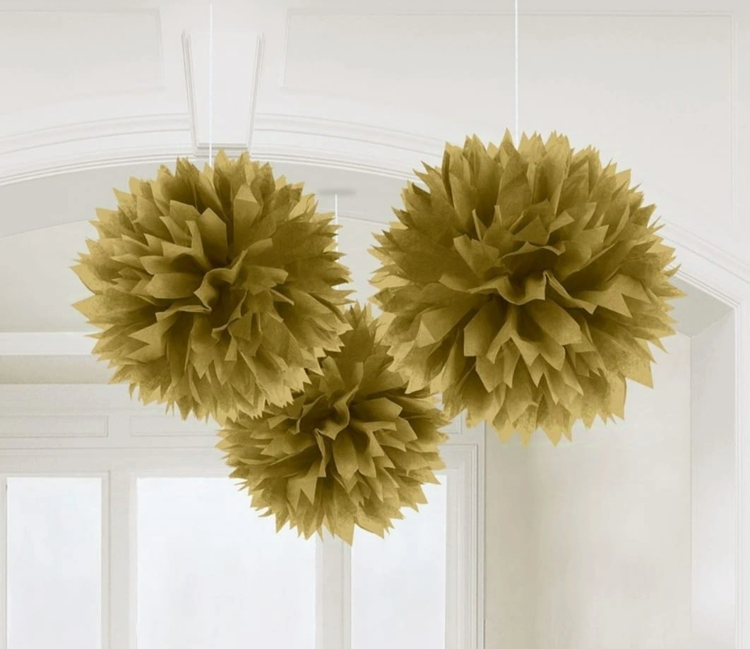 Gold Paper 16'' Pom Poms (Pack of 1)