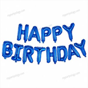 Happy Birthday Blue 16" Foil Balloon Banner