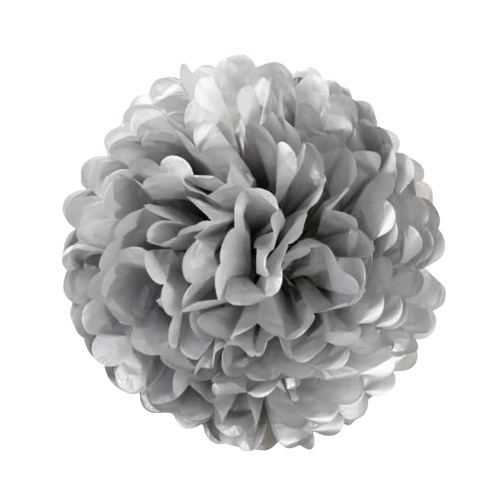 Silver Paper 12'' Pom Poms (Pack of 1)
