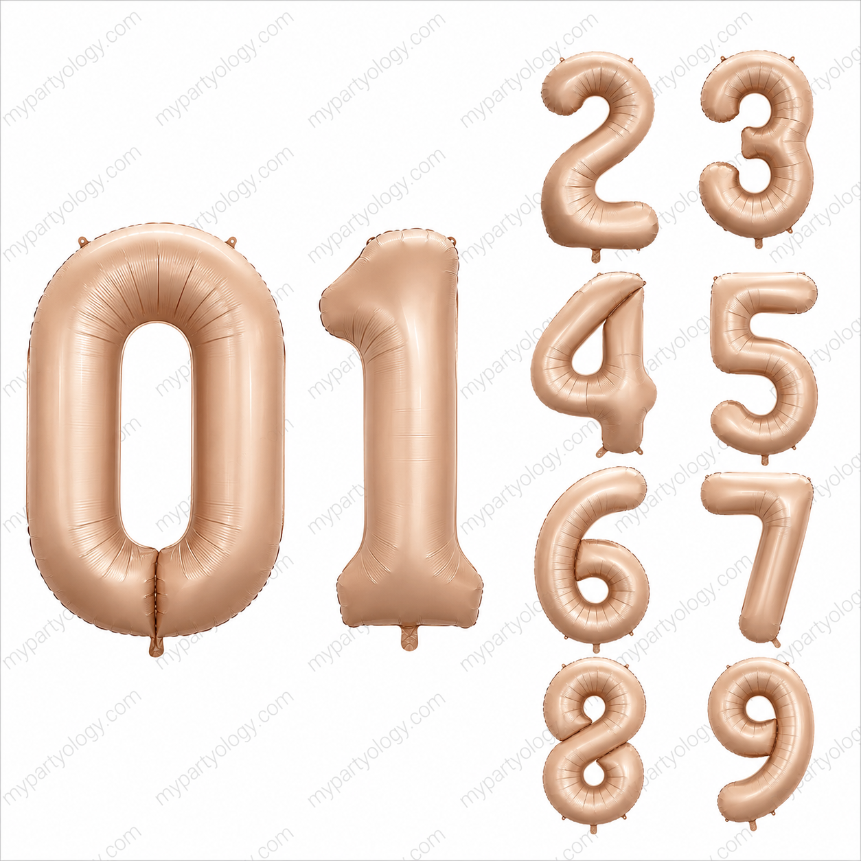 Beige Number Balloons 0-9 (40 Inch)