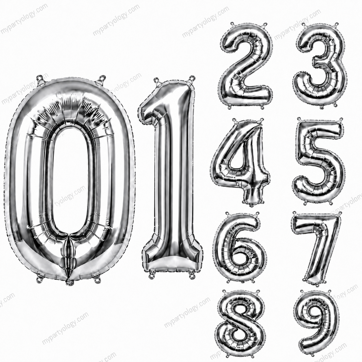 Silver Number Balloons 0-9 (40 Inch)