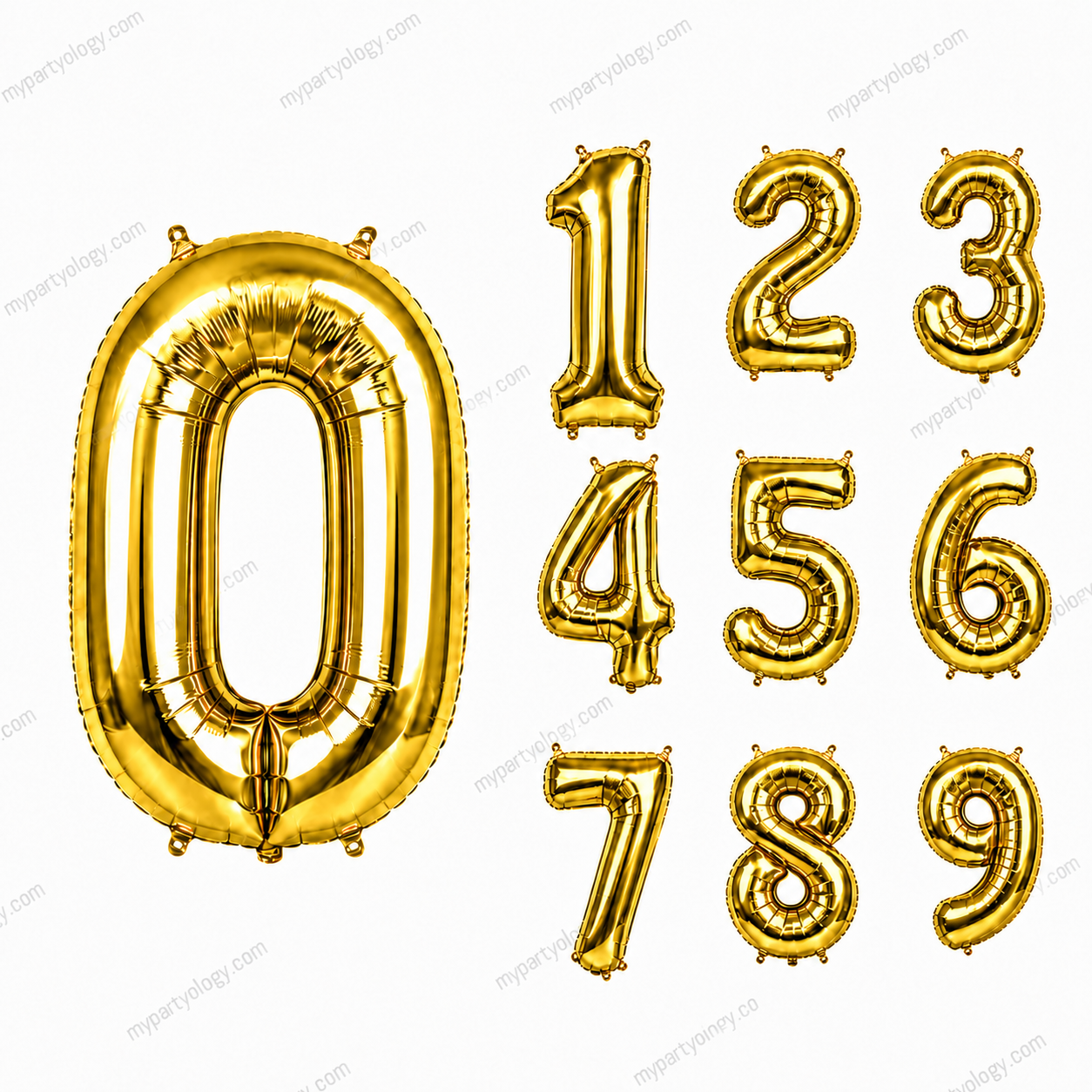 Gold Number Balloons 0-9 (32 Inch)