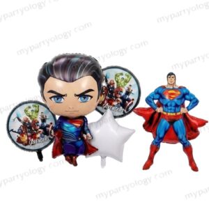 Superman Cartoon Foil Balloon Set (Pack of 5)
