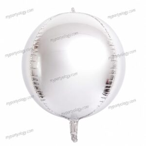 Silver 4D Orbz 22" Foil Balloon