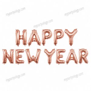 Happy New Year Rose Gold 16" Foil Balloon Banner