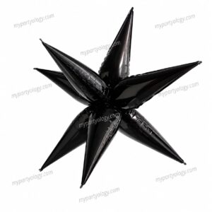 Black Explosive Star Burst 22" Foil Balloon