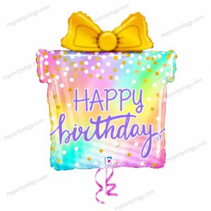 Happy Birthday Colourful Gift Pastel 26'' Foil Balloon