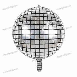 Silver 4D Disco Ball 22" Foil Balloon