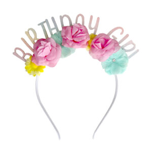 Birthday Girl Pastel Flowers Headband