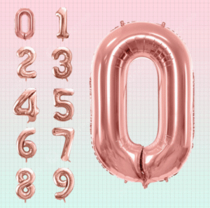 Rose Gold Number Balloons 0-9 (16 Inch)