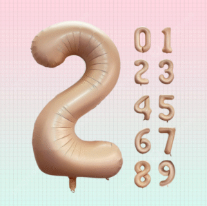Beige Number Balloons 0-9 (40 Inch)