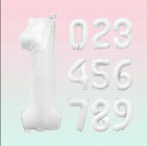 White Number Balloons 0-9 (40 Inch)