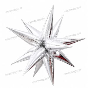 Silver Explosive Star Burst 22" Foil Balloon
