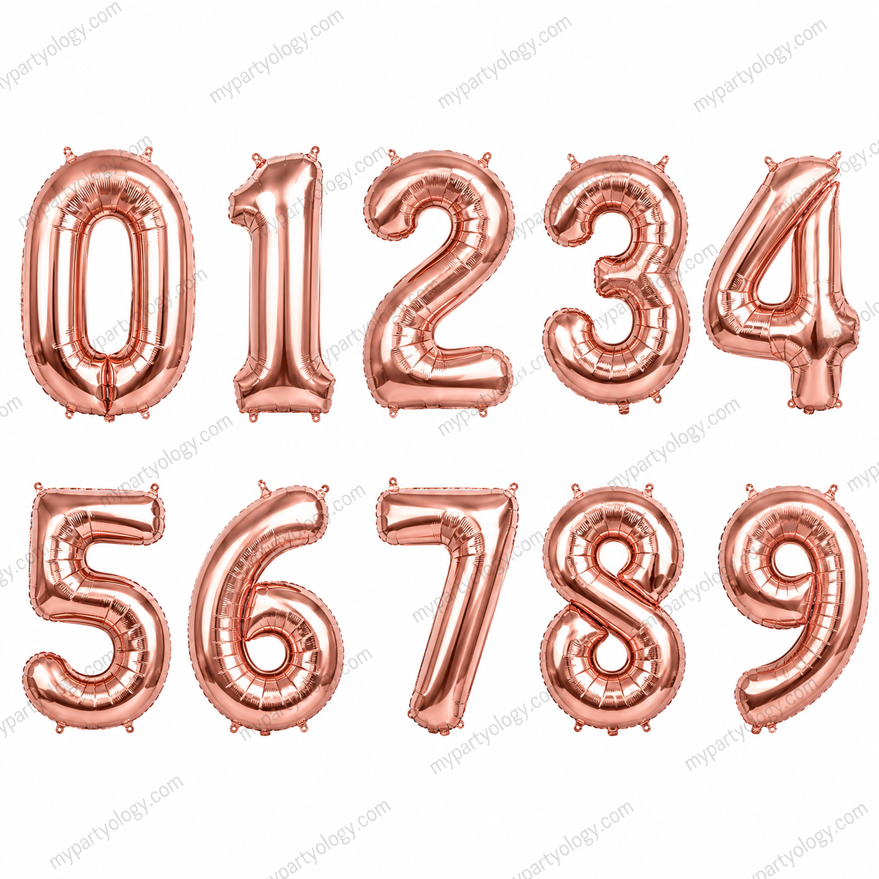 Rose Gold Number Balloons 0-9 (16 Inch)