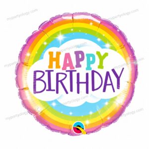 Happy Birthday Rainbow Round 18" Foil Balloon