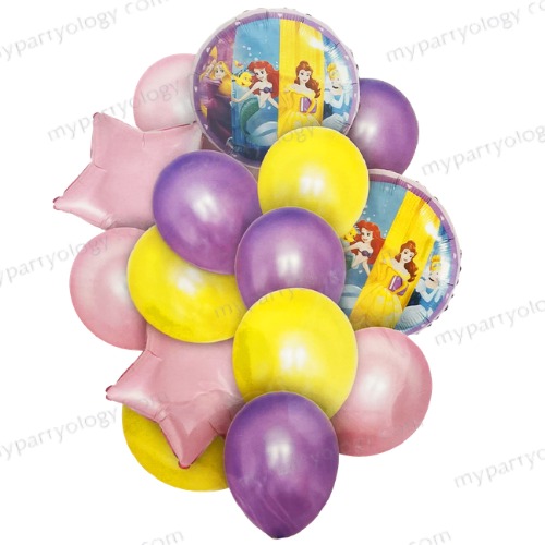 Princess Foil & Latex Balloon Set (Pack of 16)