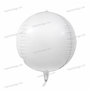 White 4D Orbz 22'' Foil Balloon