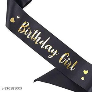 Birthday Girl Black Satin Sash