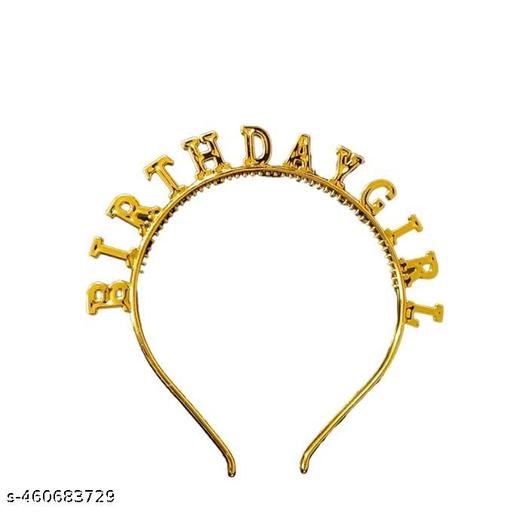 Gold Plastic Birthday Girl Headband/Tiara