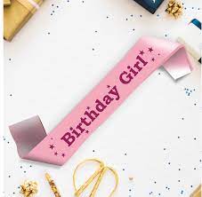 Birthday Girl Pink Satin Sash