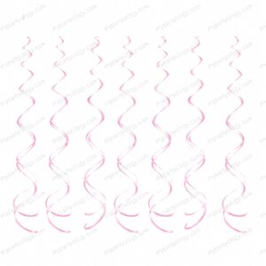 Lovely Pink Plastic Swirl Decor 8/pkt