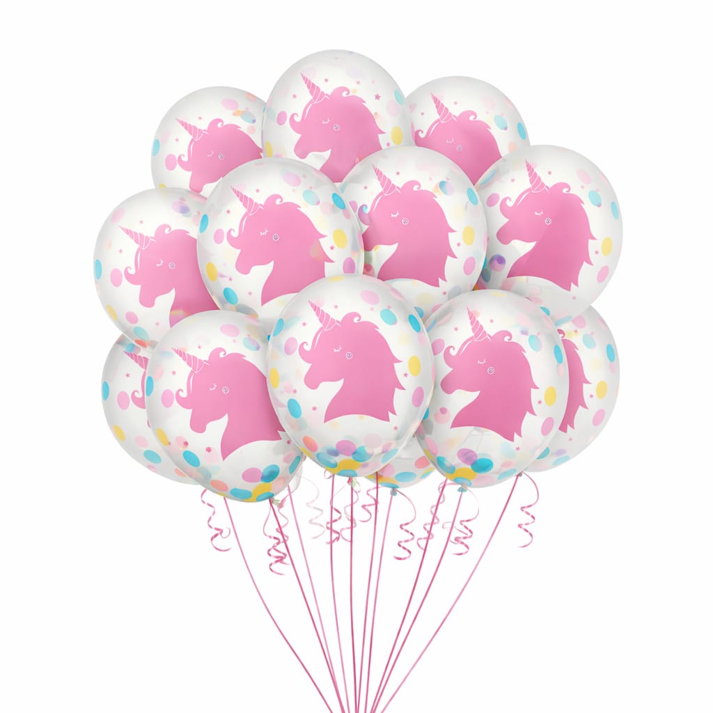 Unicorn Pink & White Latex Balloon (Pack of 10)