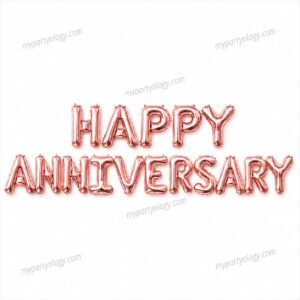 Happy Anniversary Rose Gold 16" Foil Balloon Banner