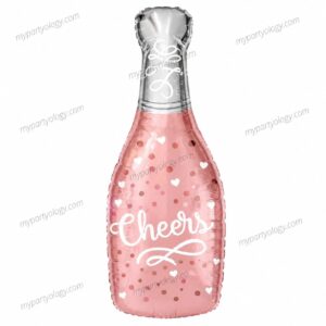 Rose Gold Champagne Cheers Bottle Foil 36'' Balloon