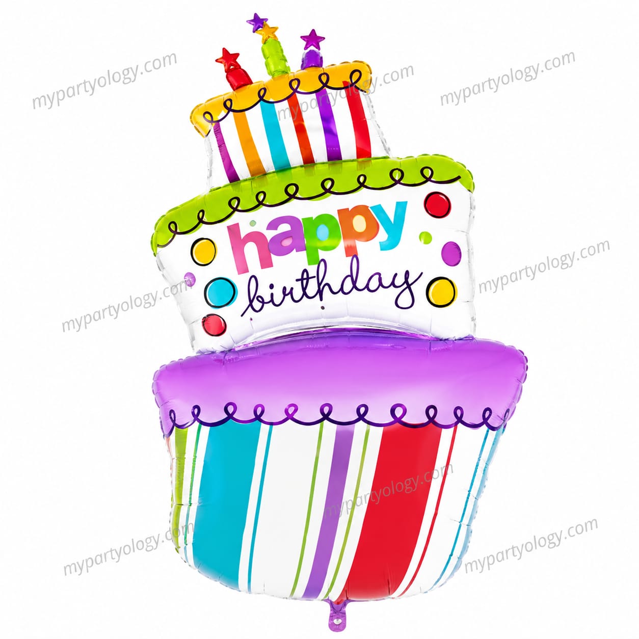 Happy Birthday Large Tilted Cake 36'' Foil Balloon