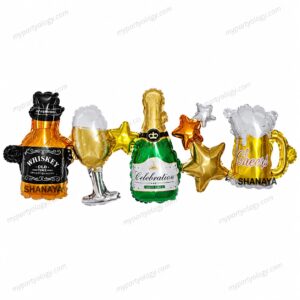 Bottles & Flute Garland 32" Foil Balloon