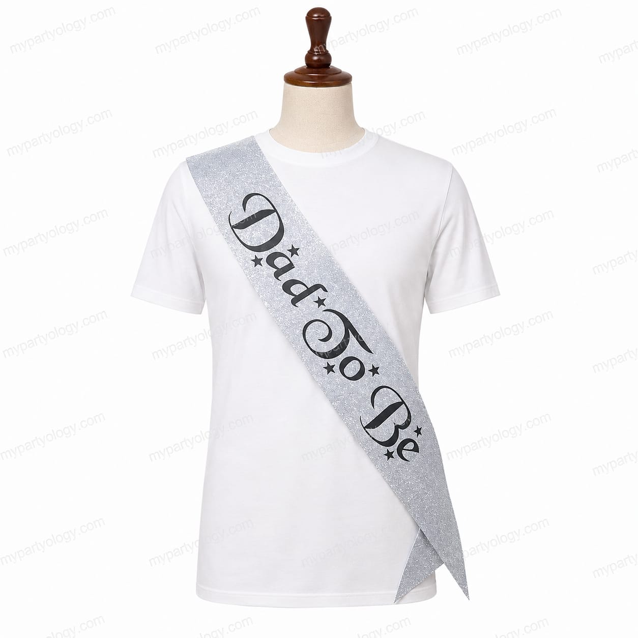 Dad To Be Silver Glitter Sash