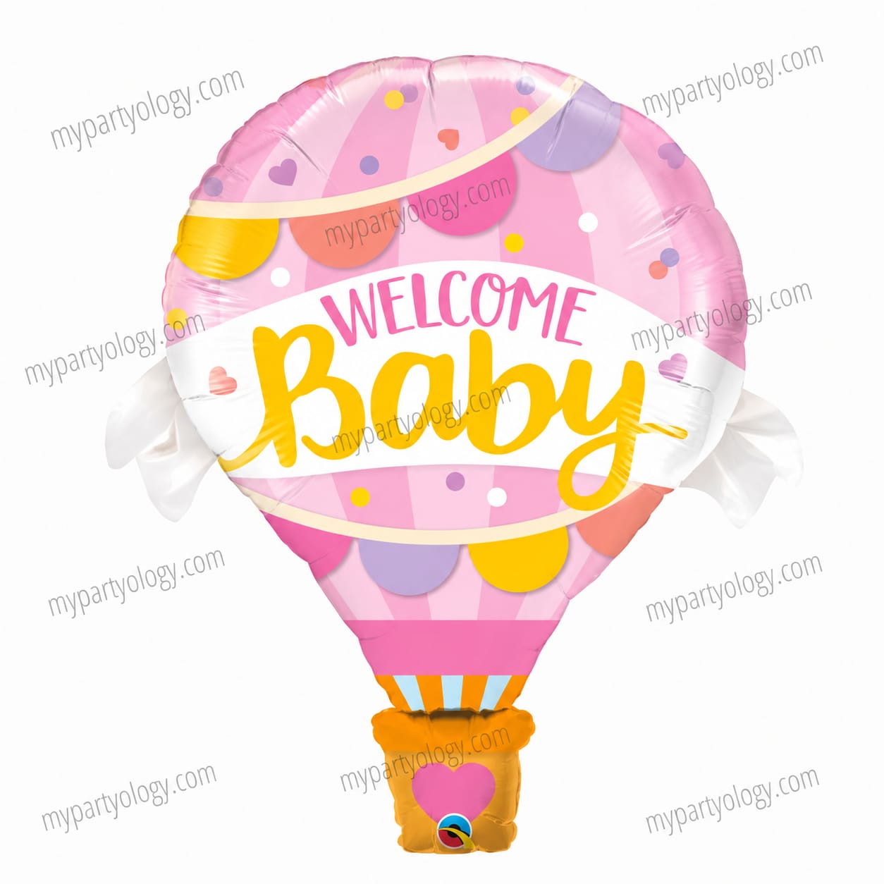 Welcome Baby Pink Hot Air 32'' Foil Balloon