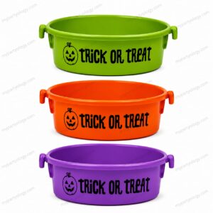 Assorted Coloured Halloween Trick Or Treat Basket (Pack of 1)