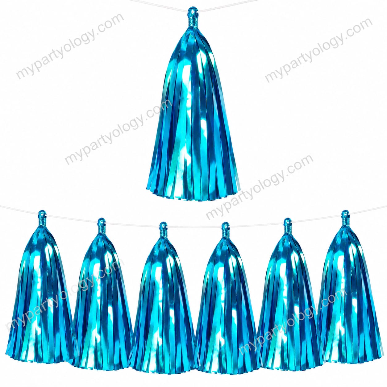 Metallic Blue Foil Hanging Decor Set (Pack of 10)
