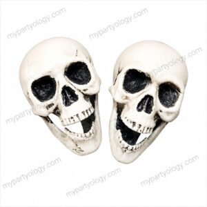 Moving Mouth Plastic Skull Set (Pack of 2)