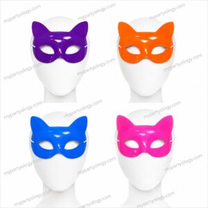 Assorted Coloured Cat Plastic Glow In The Dark Mask