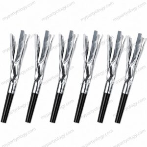 Silver Metallic Streamer Blowout/Noisemaker Set (Pack of 6)