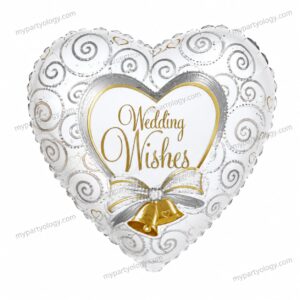 Wedding Wishes Heart 18'' Foil Balloon