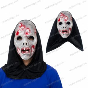 Bloody Scar Face Hooded Mask
