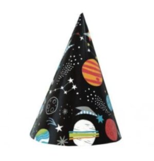 Outer Space Party Cone Hats (Pack of 8)