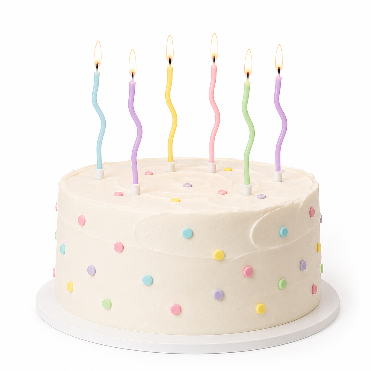 Pastel Swirl Long Candles (Pack Of 6)