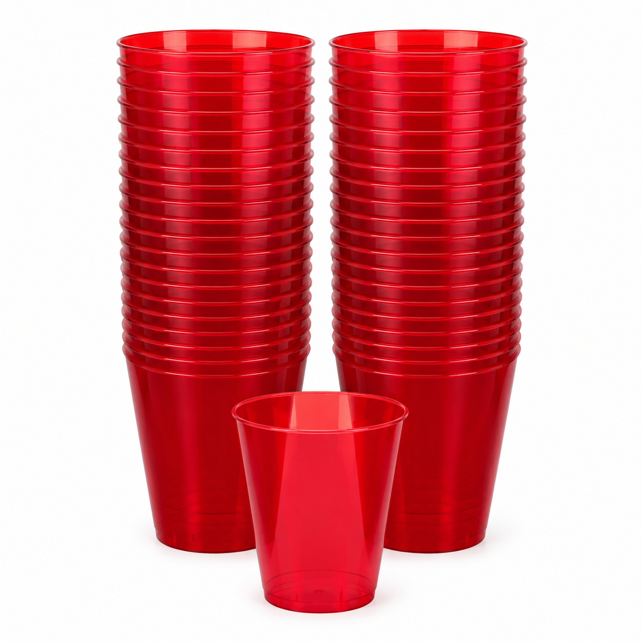 Red Transparent Shot Glass (Pack of 10)