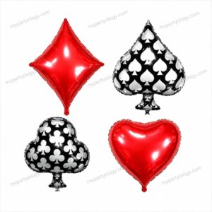 Casino Card Suit Foil Balloon Set (Pack of 4)