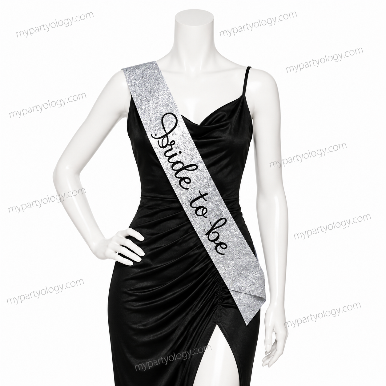 Bride to Be Silver Glitter Sash