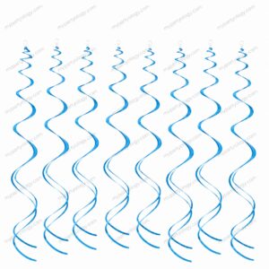 Powder Blue Plastic Swirls (Pack Of 8)