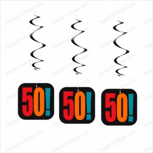 Birthday Cheer 50 Hanging Swirl Decor