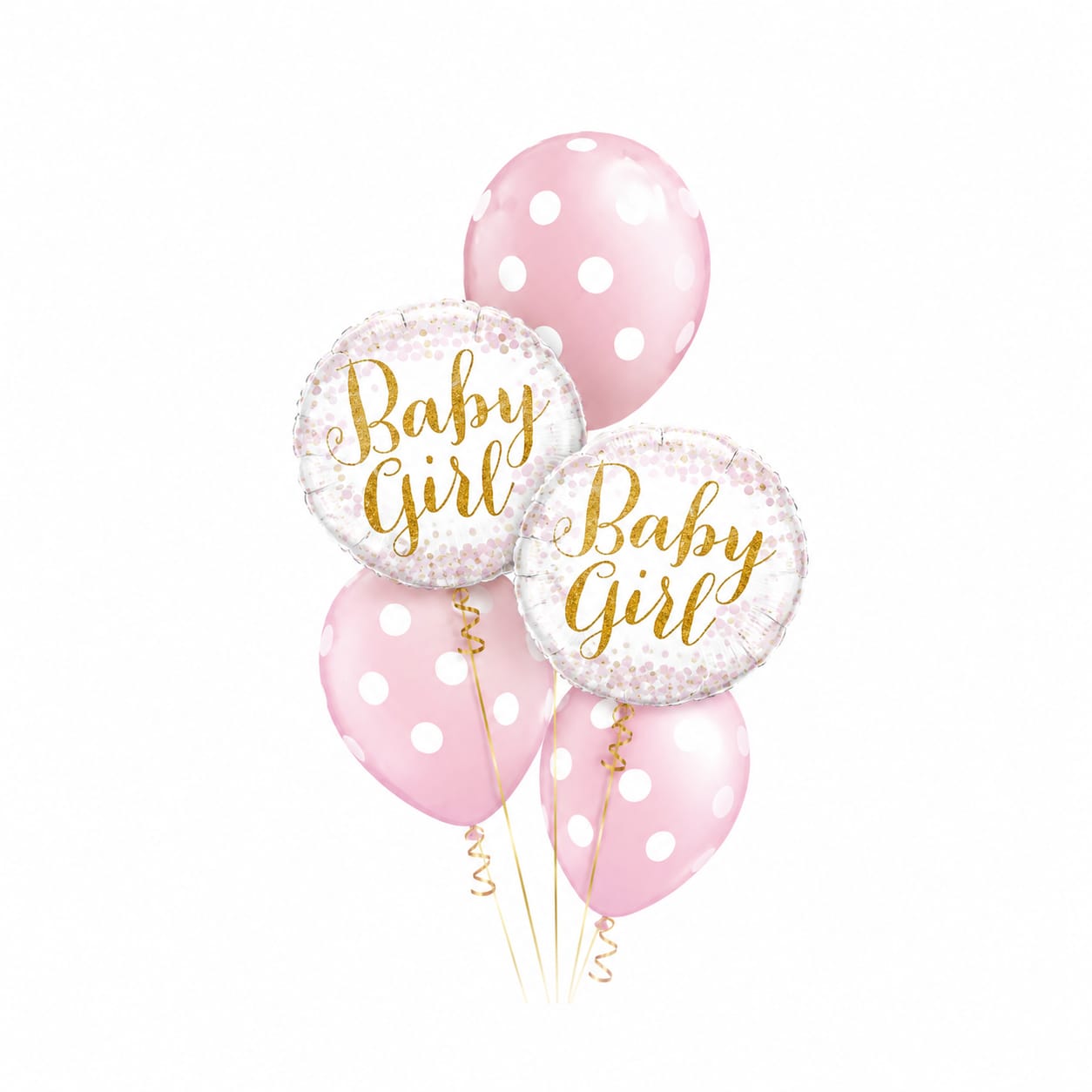 Baby Girl Pink Foil & Latex Balloon Set (Pack of 5)
