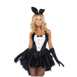 Bunny Ears With Necktie, Cuffs & Tail Set